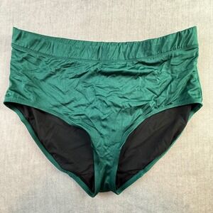 Cacique Swim Emerald Green High Waist Bikini Bottoms Plus Size 22 Full Coverage